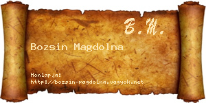 Bozsin Magdolna névjegykártya