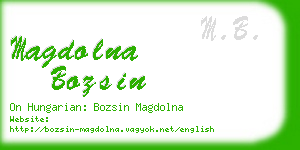 magdolna bozsin business card